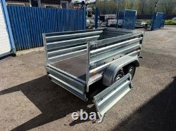 7.6 x 4.3ft Twin Axle Trailer Box High Sides 750kg Unbraked 232 x 130cm