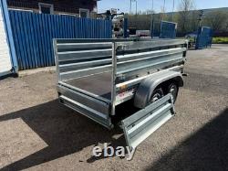 7.6 x 4.3ft Twin Axle Trailer Box High Sides 750kg Unbraked 232 x 130cm