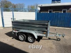 7.6 x 4.3ft Twin Axle Trailer Box High Sides 750kg Unbraked 232 x 130cm