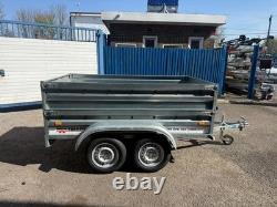 7.6 x 4.3ft Twin Axle Trailer Box High Sides 750kg Unbraked 232 x 130cm
