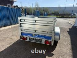7.6 x 4.3ft Twin Axle Trailer Box High Sides 750kg Unbraked 232 x 130cm