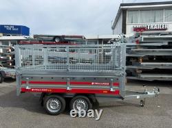 750kg Twin Axle Trailer 250cm x 150cm / 8ft x 5ft with Mesh & Drop Sides