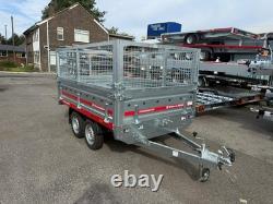 750kg Twin Axle Trailer 250cm x 150cm / 8ft x 5ft with Mesh & Drop Sides