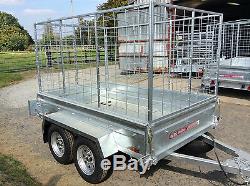 7x4 TWIN AXLE CAGED, BOX UNBRAKED TRAILER
