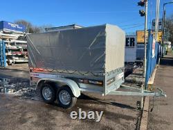 8ft x 4.4ft TRAILER BOX HIGH SIDES TWIN AXLE 250cm x 135cm 750kg UNBRAKED