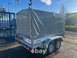 8ft x 4.4ft TRAILER BOX HIGH SIDES TWIN AXLE 250cm x 135cm 750kg UNBRAKED