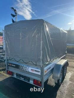8ft x 4.4ft TRAILER BOX HIGH SIDES TWIN AXLE 250cm x 135cm 750kg UNBRAKED