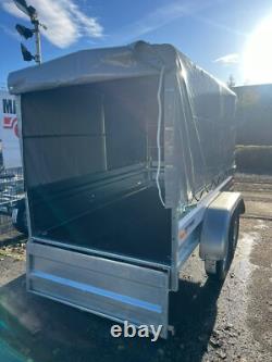 8ft x 4.4ft TRAILER BOX HIGH SIDES TWIN AXLE 250cm x 135cm 750kg UNBRAKED