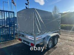 8ft x 4.4ft TRAILER BOX HIGH SIDES TWIN AXLE 250cm x 135cm 750kg UNBRAKED