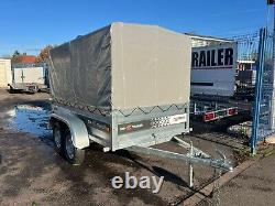8ft x 4.4ft TRAILER BOX HIGH SIDES TWIN AXLE 250cm x 135cm 750kg UNBRAKED