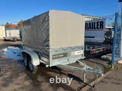 8ft x 4.4ft TRAILER BOX HIGH SIDES TWIN AXLE 250cm x 135cm 750kg UNBRAKED