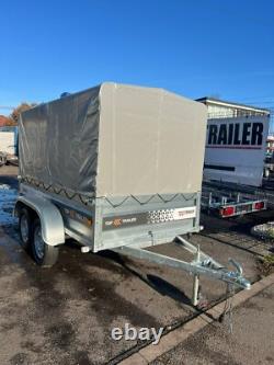 8ft x 4.4ft TRAILER BOX HIGH SIDES TWIN AXLE 250cm x 135cm 750kg UNBRAKED
