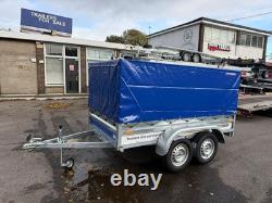 8ft x 4.4ft Twin Axle Trailer 750kg with Frame & 80cm High Cover Heavy Duty