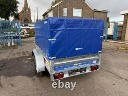 8ft x 4.4ft Twin Axle Trailer 750kg with Frame & 80cm High Cover Heavy Duty