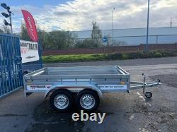 8ft x 4.4ft Twin Axle Unbraked Trailer 750kg Heavy Duty with Plywood Floor