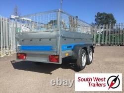 8ft x 4ft Twin Axle Trailer 750kg Deep Body with Mesh Sides (263cmx125cmx85cm)