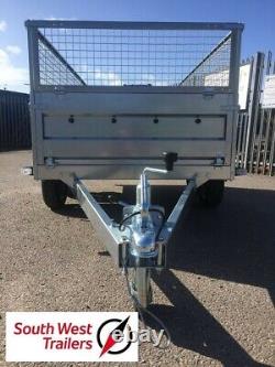 8ft x 4ft Twin Axle Trailer 750kg Deep Body with Mesh Sides (263cmx125cmx85cm)