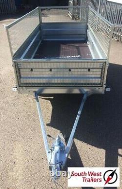 8ft x 4ft Twin Axle Trailer 750kg Deep Body with Mesh Sides (263cmx125cmx85cm)