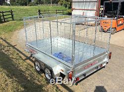 8x4 TWIN AXLE BRAKED, CAGED, BOX TRAILER, WITH LOADING RAMP