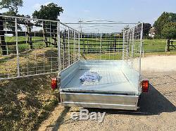 8x4 TWIN AXLE BRAKED, CAGED, BOX TRAILER, WITH LOADING RAMP