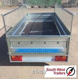 8x4 Twin Axle Trailer 750kg Deep Body with Removable Mesh Sides (263x125x85cm)