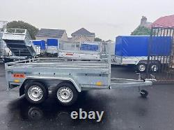 8x4 twin axle trailer with ladder rack 750kg un braked