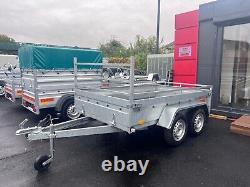 8x4 twin axle trailer with ladder rack 750kg un braked