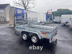 8x4 twin axle trailer with ladder rack 750kg un braked