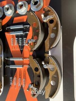 AL-KO Fit Auto Adjust 200x50 Caravan Trailer Brake Shoe Twin Axle Set & Hub Nuts