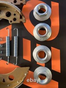 AL-KO Fit Auto Adjust 200x50 Caravan Trailer Brake Shoe Twin Axle Set & Hub Nuts