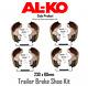 Al-ko Type 230x60 235x60 (61mm)trailer Brake Shoes 1213890 384509 Twin Axle Set