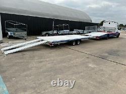 ALUMINIUM CAR TRANSPORTER TRAILER 18.4FT X 6, FT 2700KG TWIN AXLE 5,5m x 2,1m