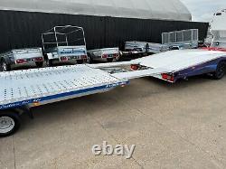 ALUMINIUM CAR TRANSPORTER TRAILER 18.4FT X 6, FT 2700KG TWIN AXLE 5,5m x 2,1m