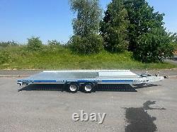 ALUMINIUM CAR TRANSPORTER TRAILER 18.4FT X 6, FT 2700KG TWIN AXLE 5,5m x 2,1m