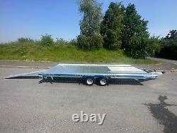 ALUMINIUM CAR TRANSPORTER TRAILER 18.4FT X 6, FT 2700KG TWIN AXLE 5,5m x 2,1m