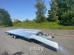 ALUMINIUM CAR TRANSPORTER TRAILER 18.4FT X 6, FT 2700KG TWIN AXLE 5,5m x 2,1m