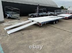 ALUMINIUM CAR TRANSPORTER TRAILER 18.4FT X 6, FT 2700KG TWIN AXLE 5,5m x 2,1m