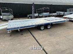 ALUMINIUM CAR TRANSPORTER TRAILER 18.4FT X 6, FT 2700KG TWIN AXLE 5,5m x 2,1m