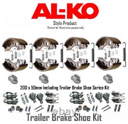 Alko Trailer Caravan Brake Shoes 200x50 1213889 Type 384294 & S/Kit Twin Axle x1