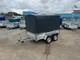 Box Trailer 8,7ft X 4ft Double Axle 750kg Mgw Alko Axles Canvas Cover Trailer