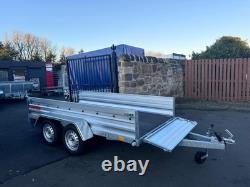 BRAND NEW 10ft X 5ft TWIN AXLE FLAT NIEWIADOW TRAILER 750KG