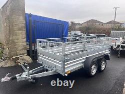 BRAND NEW 10ft x 5ft TWIN AXLE TRAILER WITH 40CM MESH 1300KG BRAKED