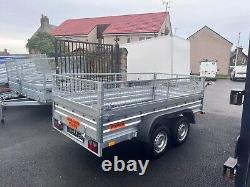 BRAND NEW 10ft x 5ft TWIN AXLE TRAILER WITH 40CM MESH 1300KG BRAKED