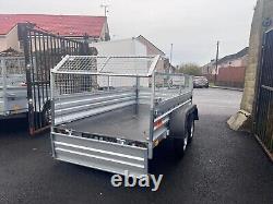 BRAND NEW 10ft x 5ft TWIN AXLE TRAILER WITH 40CM MESH 1300KG BRAKED