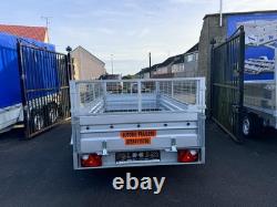 BRAND NEW 10ft x 5ft TWIN AXLE TRAILER WITH 40CM MESH 1300KG BRAKED