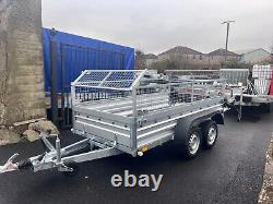 BRAND NEW 10ft x 5ft TWIN AXLE TRAILER WITH 40CM MESH 1300KG BRAKED