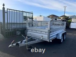 BRAND NEW 10ft x 5ft TWIN AXLE TRAILER WITH 40CM MESH 1300KG BRAKED
