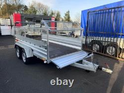 BRAND NEW 10ft x 5ft TWIN AXLE TRAILER WITH 40CM MESH 1300KG BRAKED