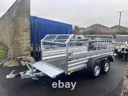 BRAND NEW 10ft x 5ft TWIN AXLE TRAILER WITH 40CM MESH 1300KG BRAKED