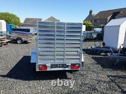 BRAND NEW 7,7ft x 4,2ft TWIN AXLE DOUBLE BROADSIDE TRAILER WITH RAMP